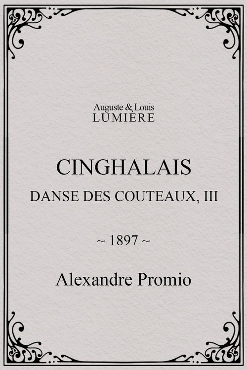 Cinghalais : danse des couteaux, III
