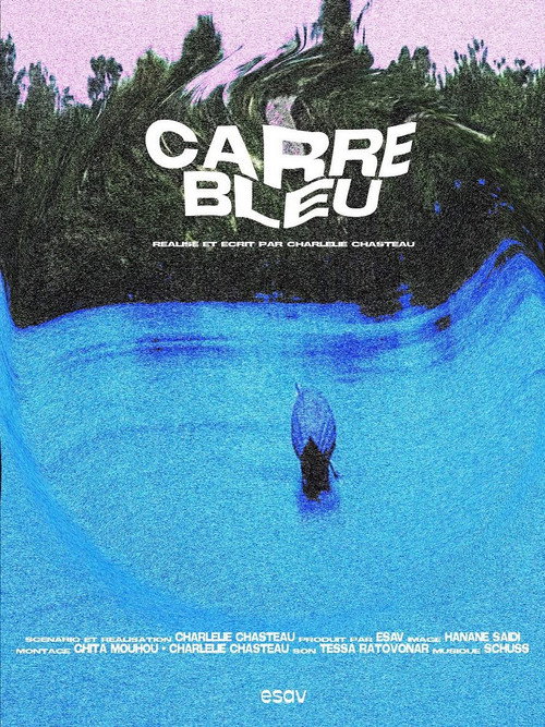 Blue square poster
