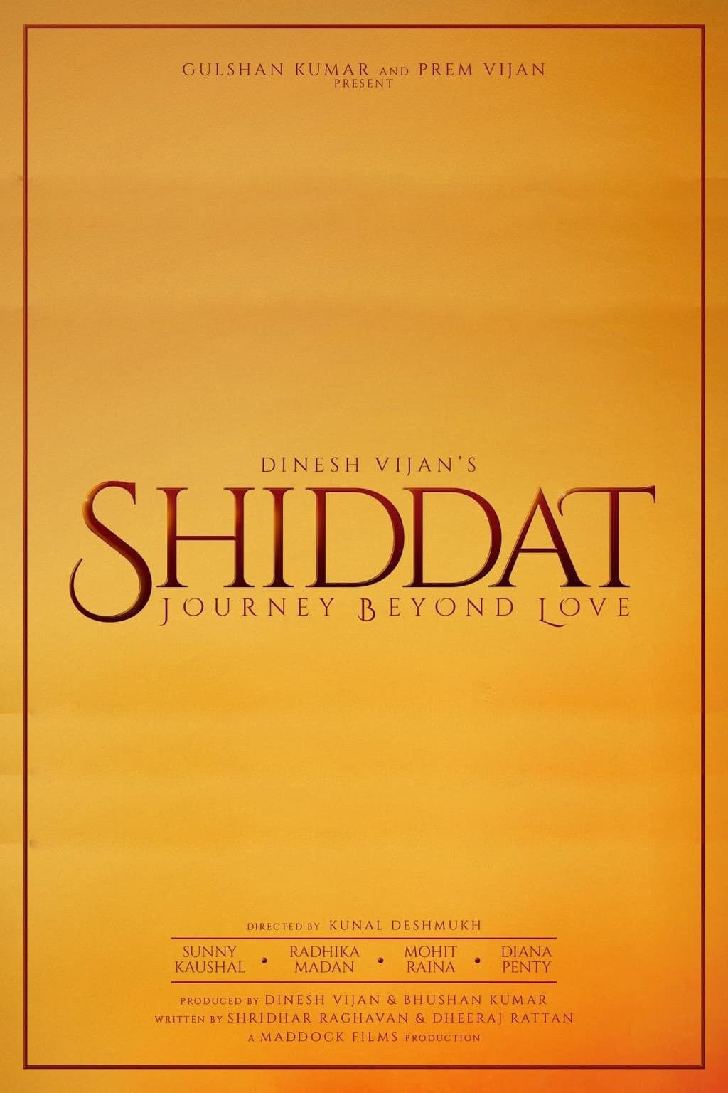 Poster for the movie "Shiddat: Journey Beyond Love"
